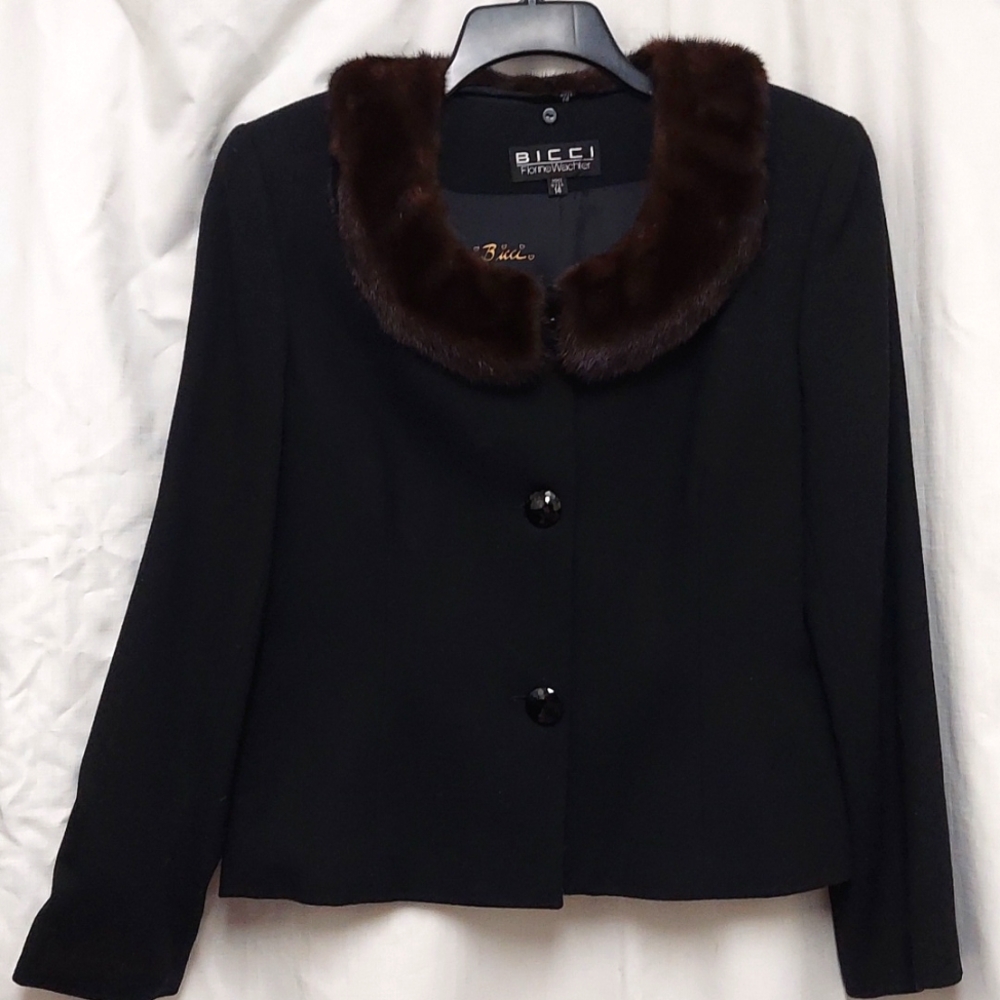 BICCI Florine Wachter Vintage Genuine Mink Wool Jacket Blazer